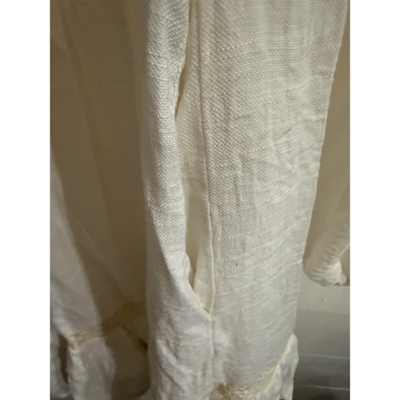Free People Large Boho Cream Lace Tunic Shift Dress Fairy Festival Swim Pockets - Picture 3 of 9